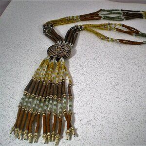 Ethnic Tribal Beaded Pendant Necklace